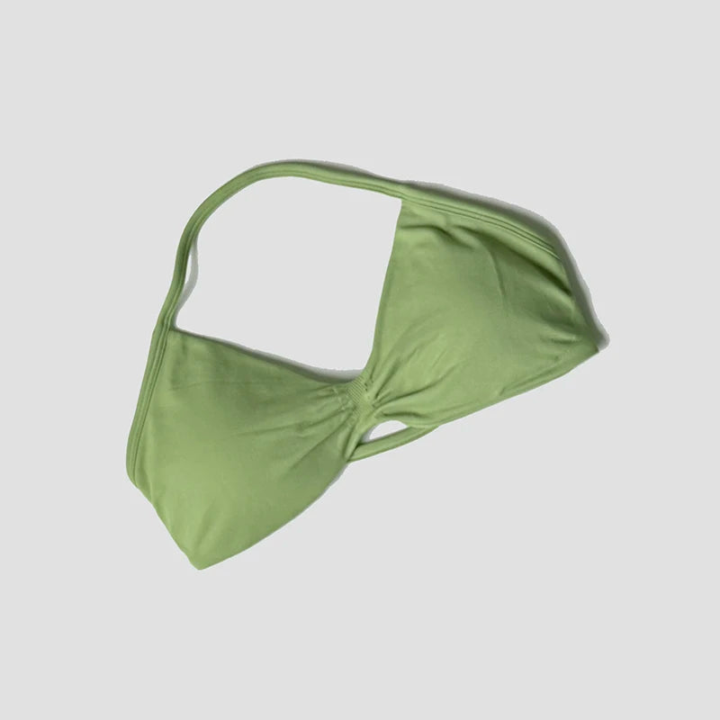 Women Halter Sports Bra Push Up Strappy Sexy Open Back Gym Crop Top Padded Seamless Workout Yoga Tank Tops