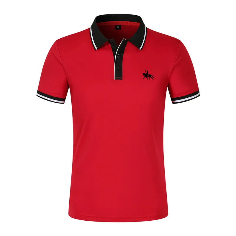 Summer men's short sleeved polo shirt business office lapel shirt Men's sports and casual top European and American plus size