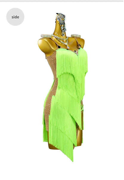 2025 New Latin Dance Dress Adult Womens Sexy Short Skirt Tassel Clothes Ballroom Practice Wear Line Suit Prom Costume Customized