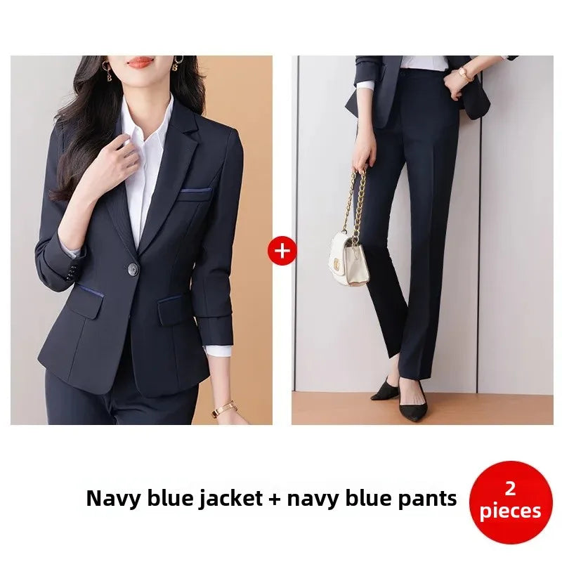 Elegant Western-Style Black Suit Jacket For Women Fashionable Professional Workwear Ideal For Interviews And Office Settings