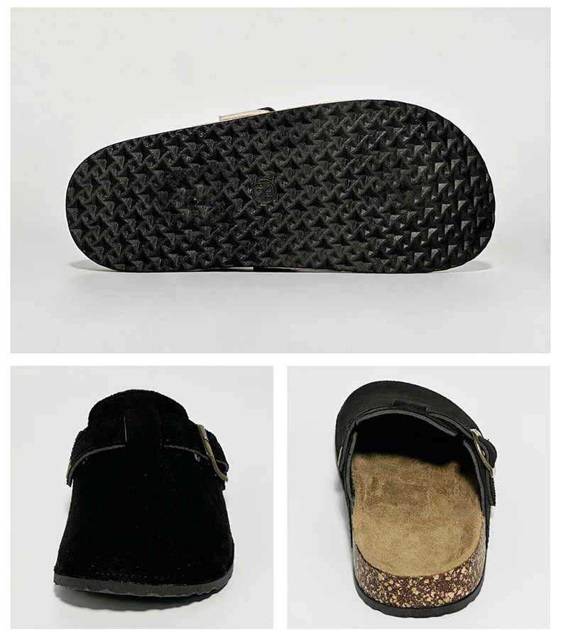 Women's Casual Closed Toe Flip-flops Summer Outdoor Slippers Couple's Flannel Sandals Comfortable Non-slip Wear-resistant Slides