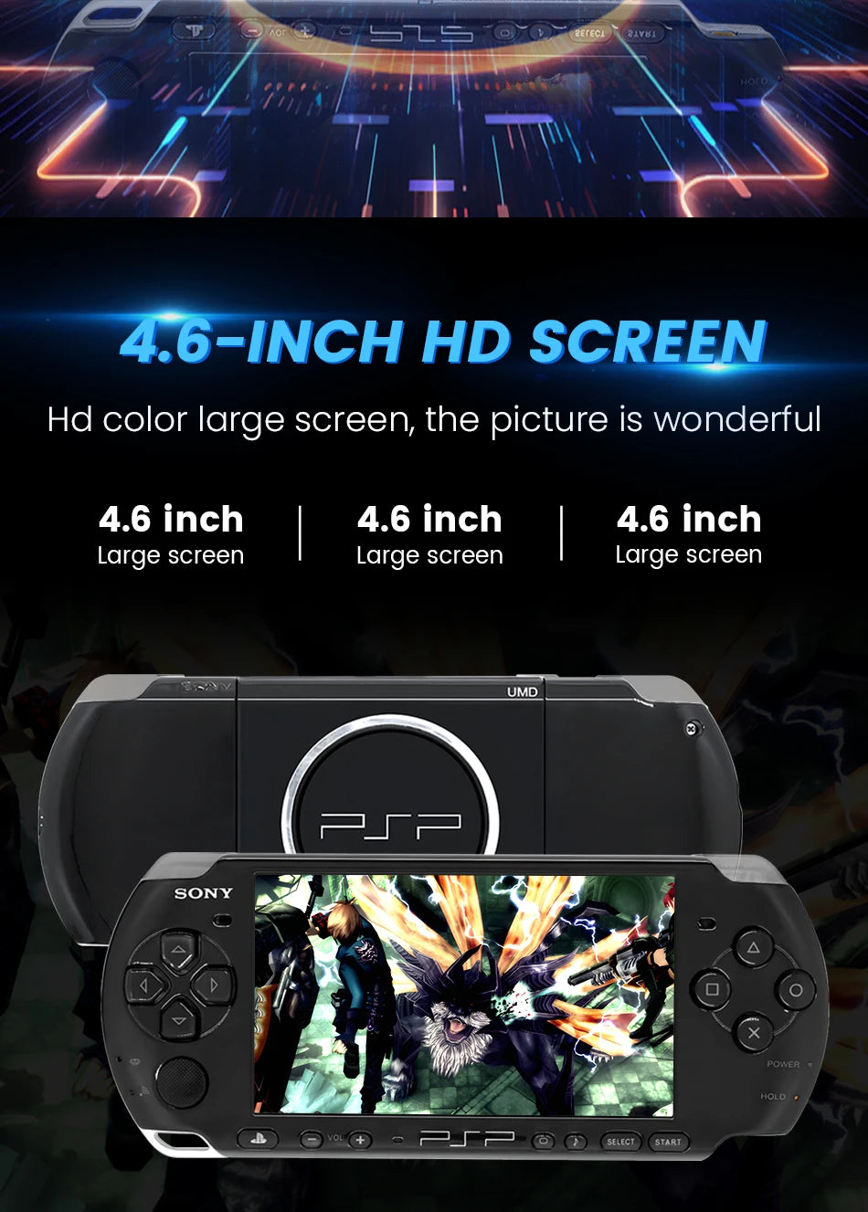 PlayStation PSP3000 Game Console (PSP-3006) PlayStation Handheld GBA Arcade Game Console+(Free Games) No UMD function