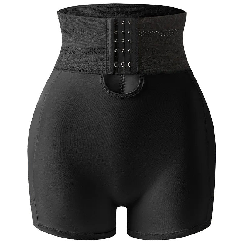 Women's Padded Butt Lifter Body Shaper with 4 Sponge Pads Tummy Control Shapewear Panties with Waist Cincher and Hook Closure
