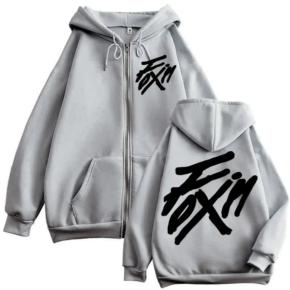 Kpop ATEEZ "FlX ON" Merch Zipper Hoodie Men Women High Quality Fashion Zip Up Jacket Coat Autumn Winter Casual Loose Sweatshirts