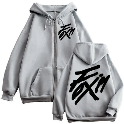 Kpop ATEEZ "FlX ON" Merch Zipper Hoodie Men Women High Quality Fashion Zip Up Jacket Coat Autumn Winter Casual Loose Sweatshirts