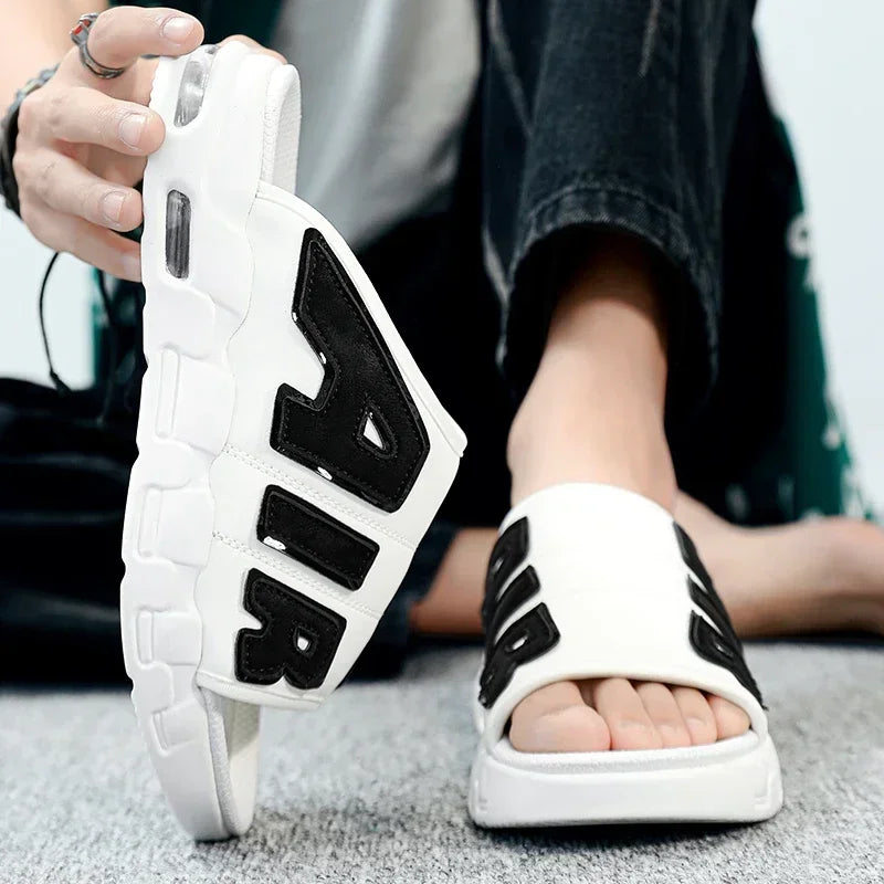 Men Air Cushion Design Slide Man Summer PVC Soft Non-slip Men's Sports Slippers New Slippers for Men Flip Flops Chanclas Hombre