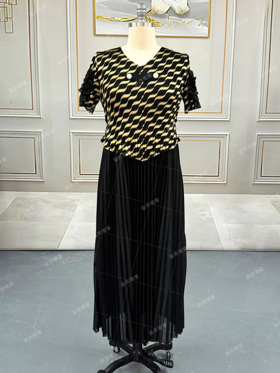 Plus Size Luxury Dresses For Women Elegant And Beautiful Gowns Miyake Pleated Dress Party Evening Prom Formal Female Fashion