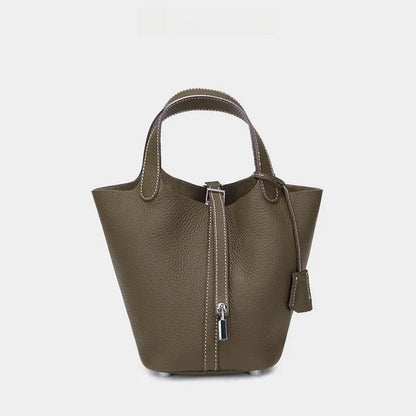 Autumn/winter Nichedesign Women's Bucket Bag Genuine Leather Handbag Mother-child Bag Tote For Ladies