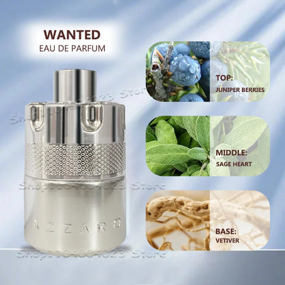100ML Azzaro The Most Wanted Parfum Mens Cologne Luxury Perfumes For Men With 5ml Bottom Charge Perfume Refillable Bottle