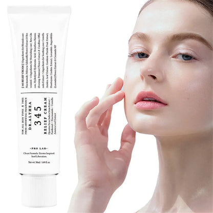 345 Face Moisturizer 50ml, Daily Soothing Cream for Skin Recovery, Brightening, and Calming, Gentle for All Skin Types