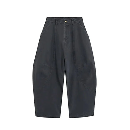 American Retro Simple Silhouette Knife Edge Pants Loose Fashionable Casual Wide Leg Workwear Trousers for Men And Women