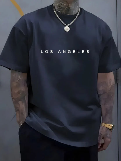 American style new summer men's letter printed comfortable and breathable round neck T-shirt outdoor casual top