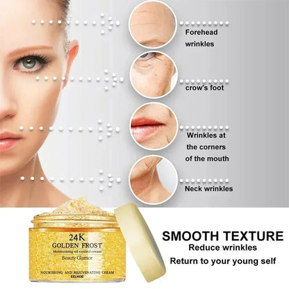 24K Gold Face Serum Fade Dark Circles Fine Line Anti Aging Cream Smoothing Nourishes Firming Lifting Brighten Skin Care Essence