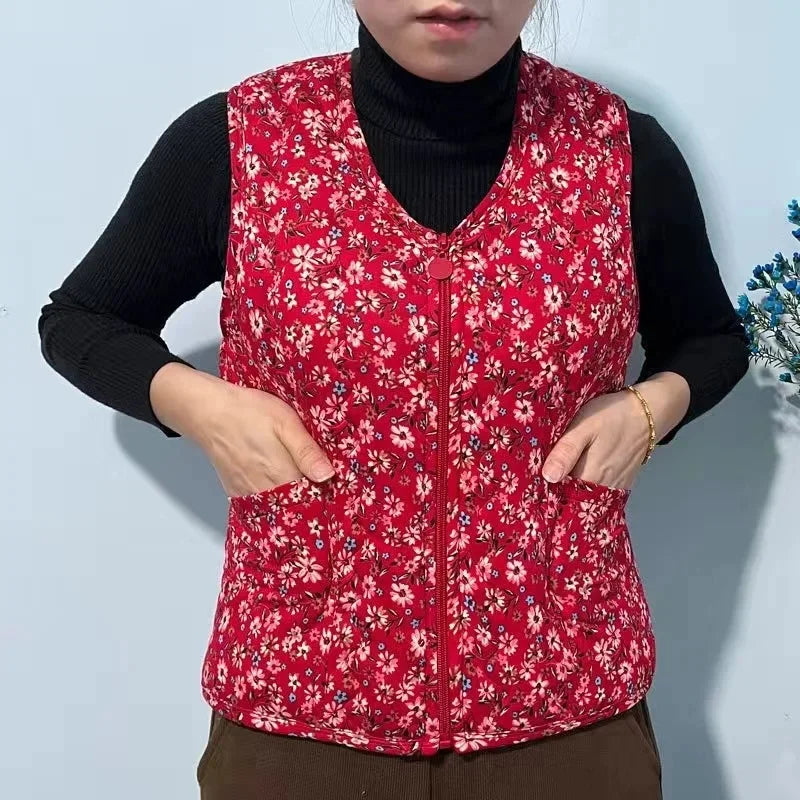 Fashionable Integrated Women's Vest Double Layer Flocking Vest Autumn/Winter Style Jacket Crew Neck Design For All Seasons