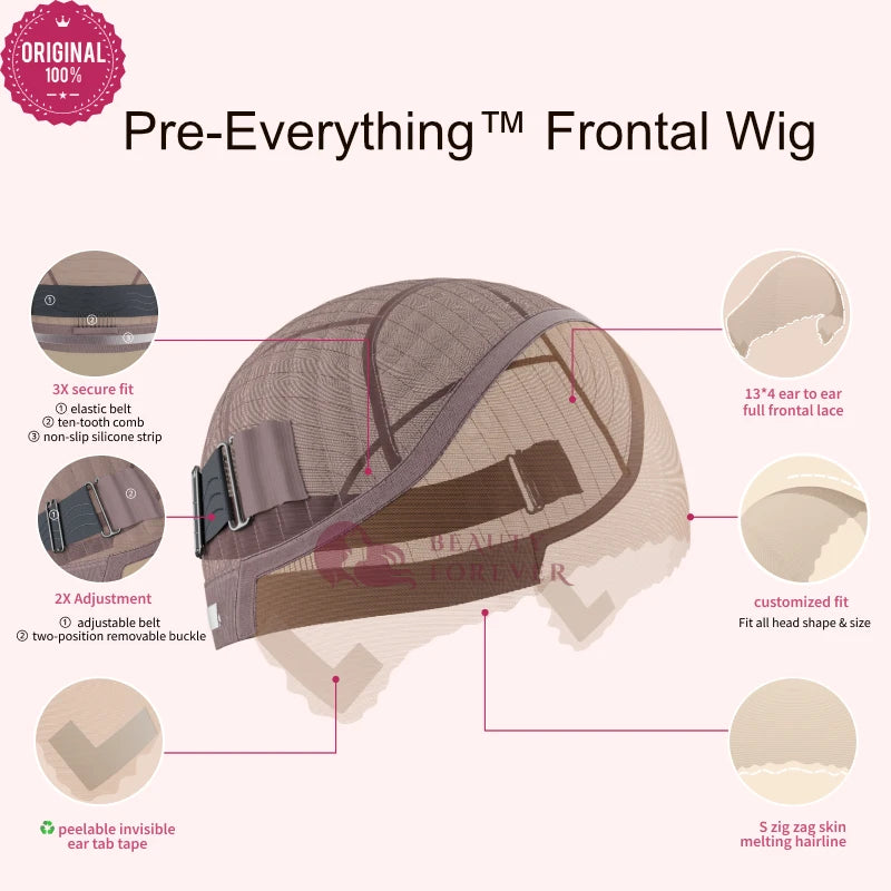 Beautyforever 3D Body Wave Bye Bye Knots Glueless Wig Human Hair Ready to Wear Lace Front Wig 100% Raw Human Hair Wig Drawstring