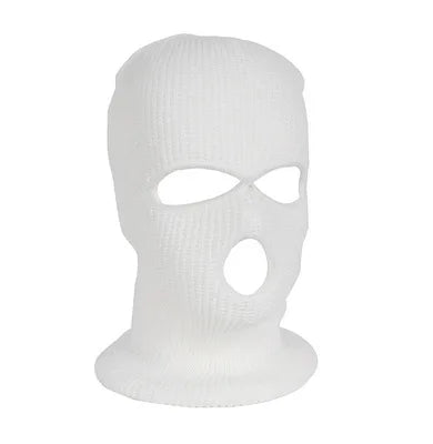 Windproof Full Face Knit Hats Custom SkiMask Men Warm Wool Balaclava embroidery Winter hats Knitted 3 Holes Ski Mask