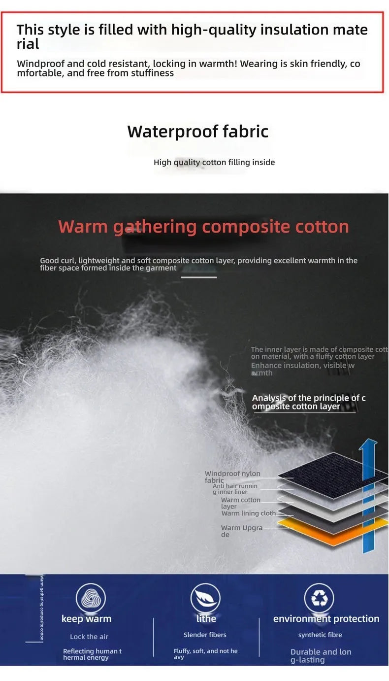 Top Grade Designer New Brand Men Parka Jacket Thick Casual Fashion Hooded Cropped Windbreaker Quilted Bubble Coats  Mens Clothes