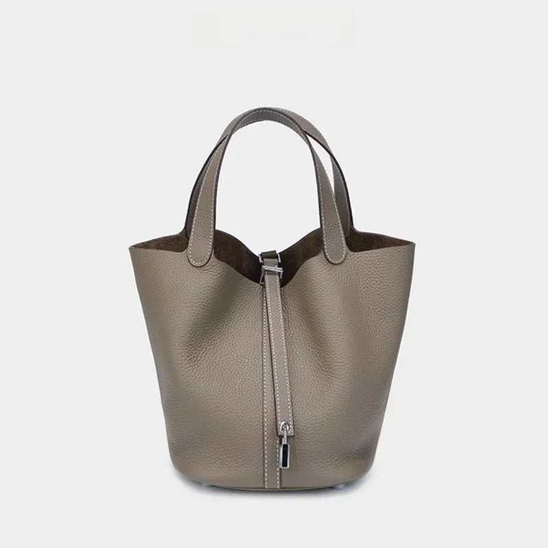 Autumn/winter Nichedesign Women's Bucket Bag Genuine Leather Handbag Mother-child Bag Tote For Ladies