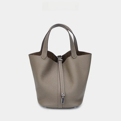 Autumn/winter Nichedesign Women's Bucket Bag Genuine Leather Handbag Mother-child Bag Tote For Ladies