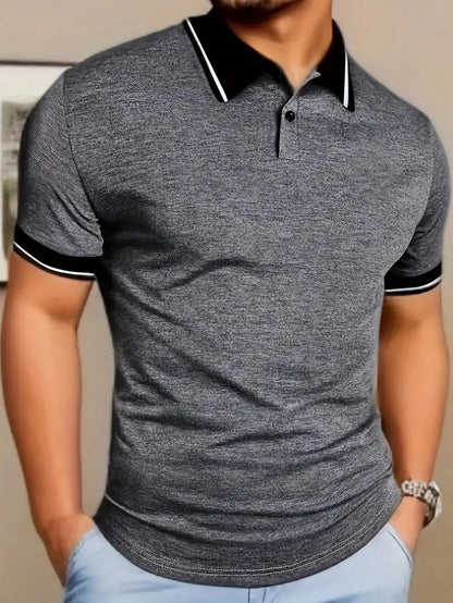 Summer New High-quality Men's Short-sleeved POLO Shirt Cool Breathable Business Casual Sweat POLO Shirt Men's Short-sleeved Tops