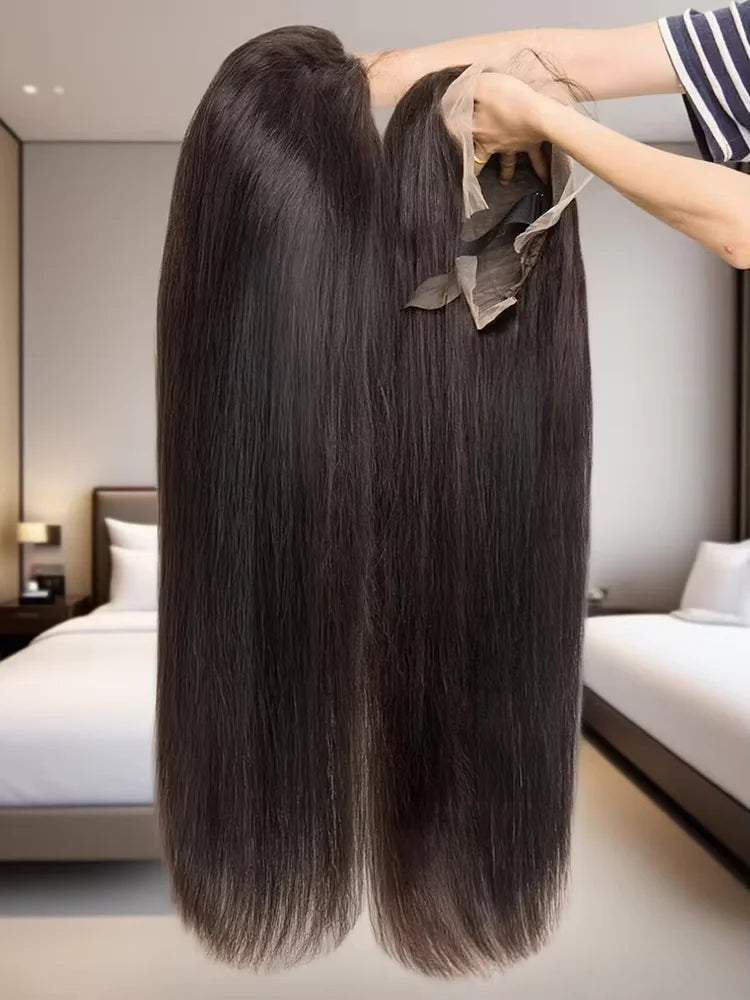 36 Inch 100% Human Hair 13x6 HD Lace Frontal Wig 300% Density Vietnamese Hair Bone Straight Wigs Bleached Knot Glueless Hair Wig