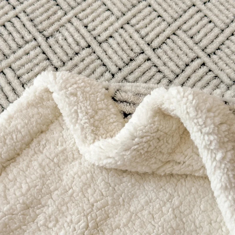 Sherpa Like Fleece AB Side Throw Blanket Ultra-Soft Warm Winter Thick Blankets For Single Double Bedspread Drop Shipping 120*200