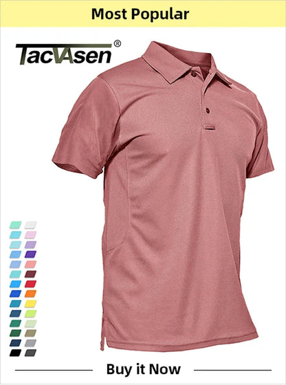 TACVASEN Men Outdoor T-shirts Work Polos Summer Quick Dry T-shirts Long Sleeve Lightweight Golf T-shirts Tee Tops