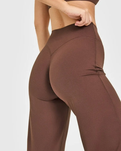 NCLAGEN Straight-Leg Pants Ultra Soft Butter Fabric Women's Mid-Waist Yoga Pants GYM Naked Feel Pilates Running Sport Trousers