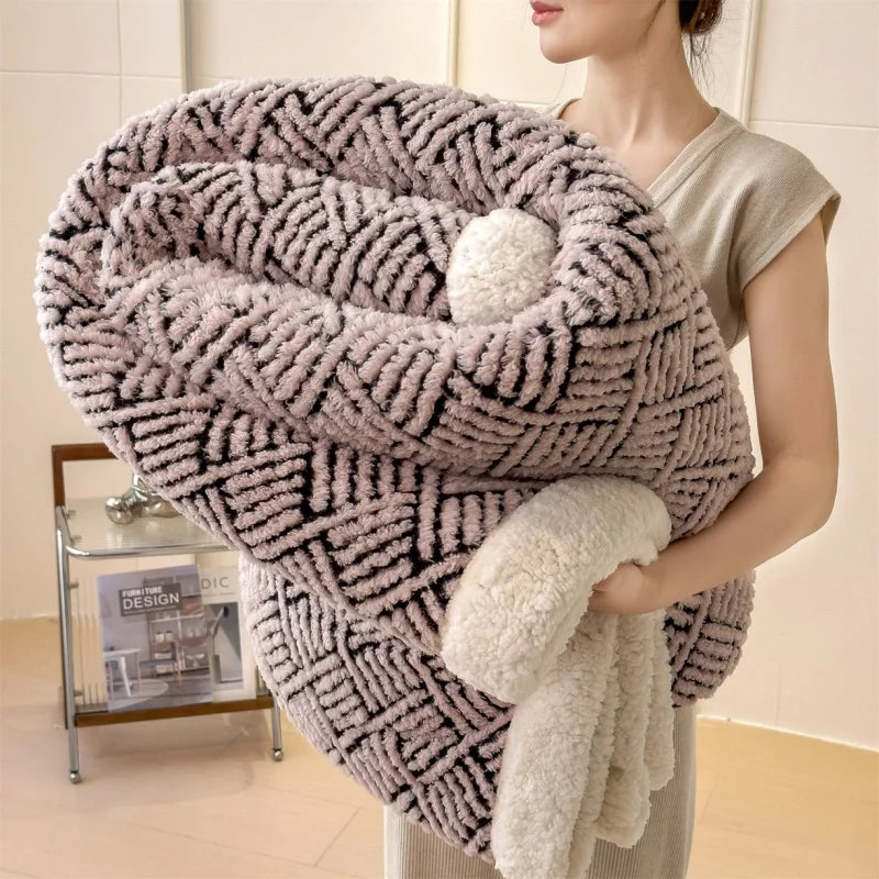 Sherpa Like Fleece AB Side Throw Blanket Ultra-Soft Warm Winter Thick Blankets For Single Double Bedspread Drop Shipping 120*200