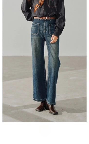 Casual Contrast Stitch Shirt Jacket Loose Long Sleeve Blouse for Women Stylish Collared Overshirt for Autumn Layered Slim Look