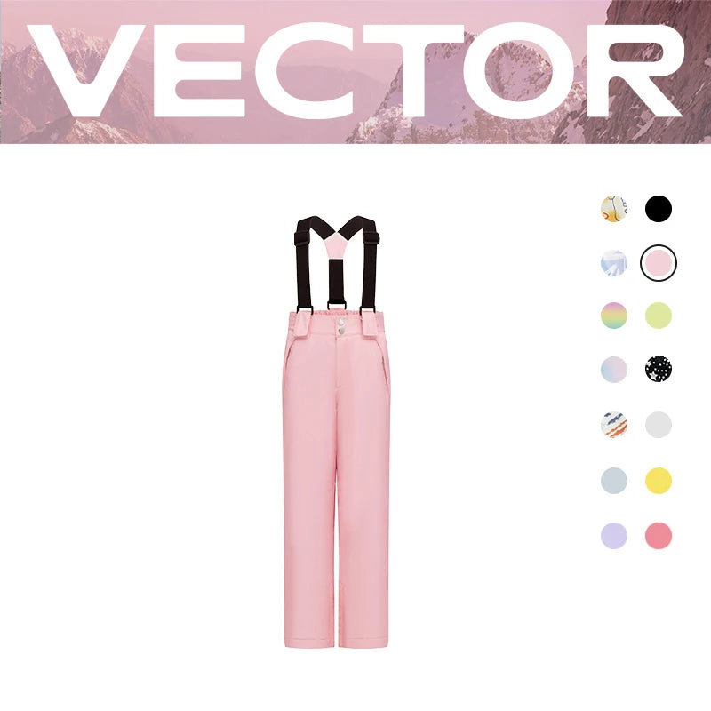 VECTOR Ski Pants Boys Girls Children Outdoor High-quality Windproof, Waterproof and Warm Snow Winter Ski Snowboard Pants Brand