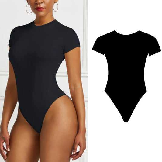 Women Sexy Summer Bodycon Bodysuit Fashion Casual Solid Short Sleeve Body Tops For Women Female Romper