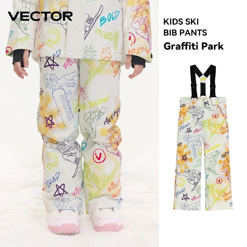 VECTOR Ski Pants Boys Girls Children Outdoor High-quality Windproof, Waterproof and Warm Snow Winter Ski Snowboard Pants Brand