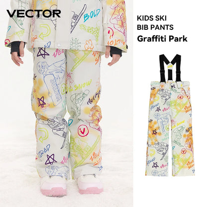 VECTOR Ski Pants Boys Girls Children Outdoor High-quality Windproof, Waterproof and Warm Snow Winter Ski Snowboard Pants Brand