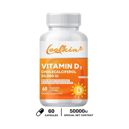 High Potency Vitamin D3 50000 IU - Helps Muscle Nerve Health Support Bone Density Teeth and Skin Heart Health