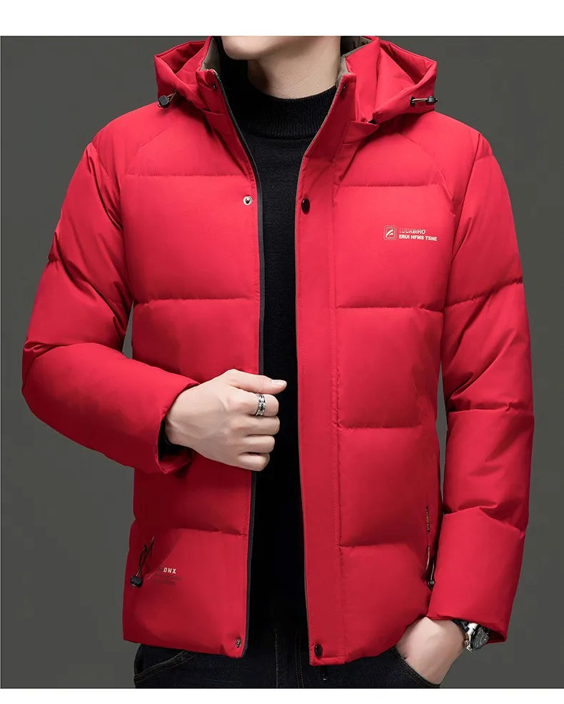 Top Grade Designer New Brand Men Parka Jacket Thick Casual Fashion Hooded Cropped Windbreaker Quilted Bubble Coats  Mens Clothes