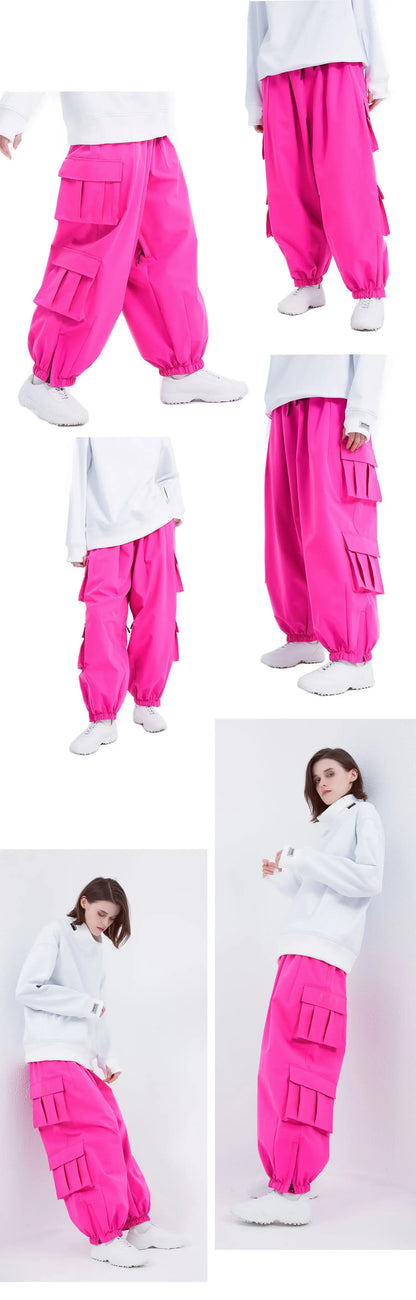 Oversize Winter Ski Pants 3L Snowboard Pant Thicken Thermal Waterproof Breathable Outdoor Sports Warm Women's Men's Ski Trousers