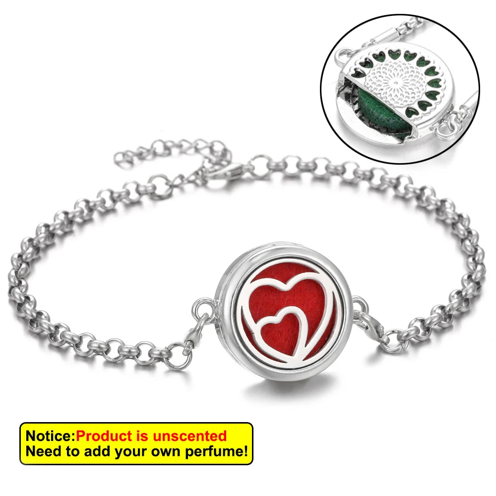 Essential Oil Diffuser Aromatherapy Bracelet Aroma Diffuser Bracelets Adjustable Chain Scent Perfume Locket Bracelet Women Men