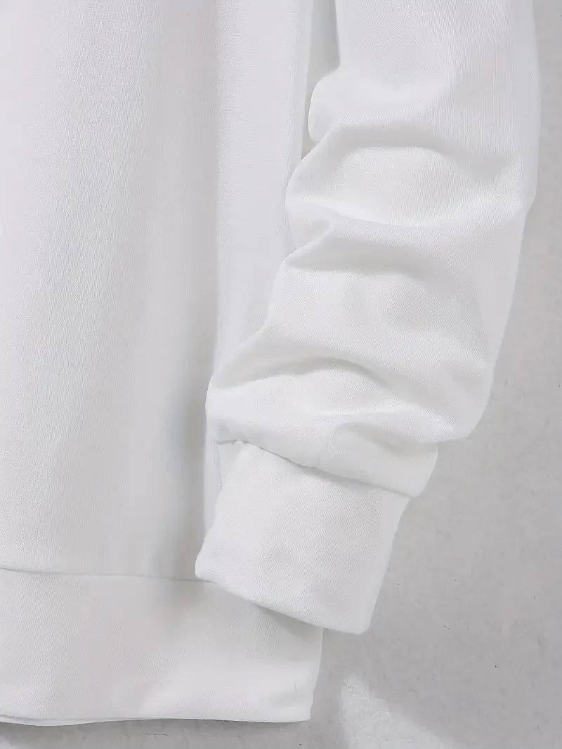 Men's autumn and winter fashionable casual loose FACE THE FUTURE graphic printed long sleeved round neck sweatshirt