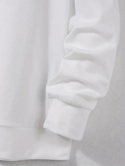 Men's autumn and winter fashionable casual loose FACE THE FUTURE graphic printed long sleeved round neck sweatshirt