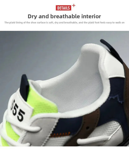 Low-Top Men's Casual Shoes Breathable Retro Sporty Style Summer New Fashion Trendy Bean Board Shoes Comfortable Rubber Sole