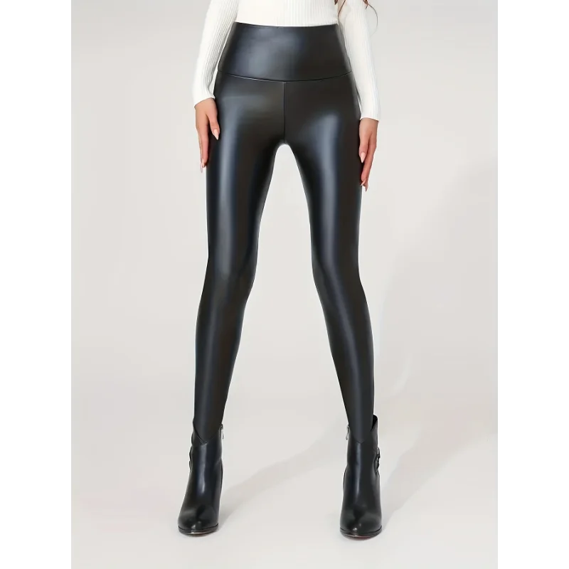 Trendy New Women's Leggings High Waisted Tight and Sexy Faux Leather Pants Colorful Yoga Pants for Women