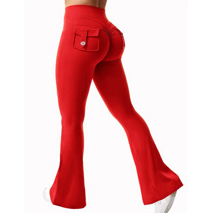 Fitness Yoga Leggings for Women Button Pocket Gym Leggings High Waist Butt Liftting Tights Leggins