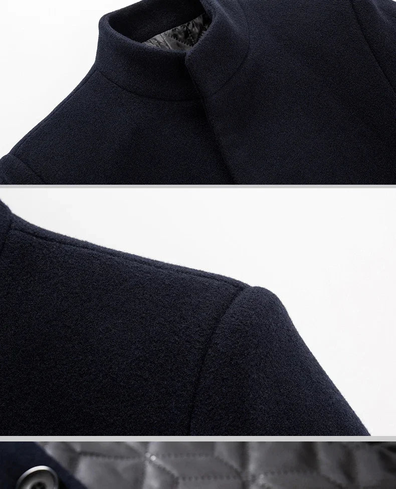 TFETTERS Brand Trench Coat Korean Fashion Business Casual Stand Collar Long Jackets for Men 2025 Autumn Windbreaker Winter Coats