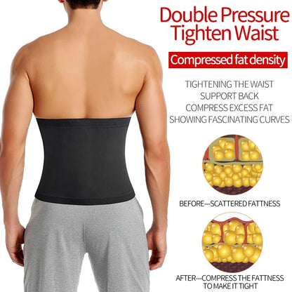Mens Abdomen Reducer Sauna Body Shaper Fitness Sweat Trimmer Belt Waist Trainer Belly Slimming Shapewear Waist Trainer Corset We