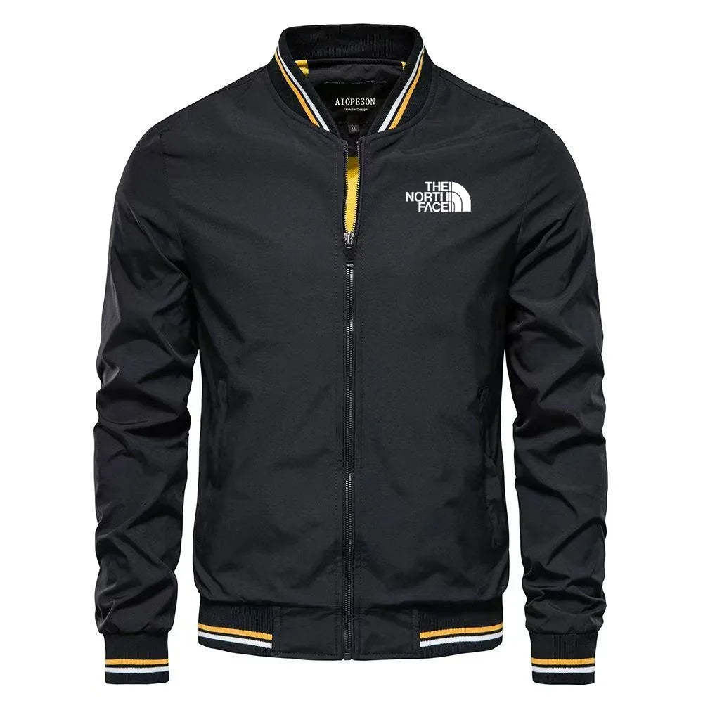 Men's outdoor sports windproof, waterproof and sun-proof hoodless slimming jacket, woven casual multi-functional jacket