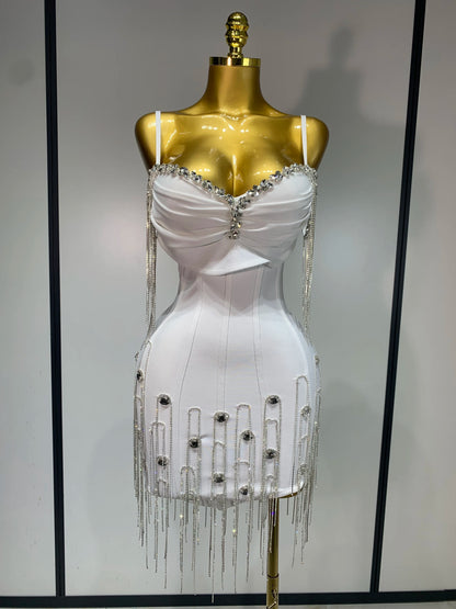 Women Sexy Backless Spaghetti Strap Bodycon Sleeveless Bandage Dress 2025 Elegant Prom Gown Club Evening Party Birthday Dresses