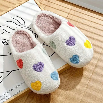 Ladies Soft Sole Slippers Winter Warm Anti-Slip Home Slippers Comfortable Poop Texture for Women