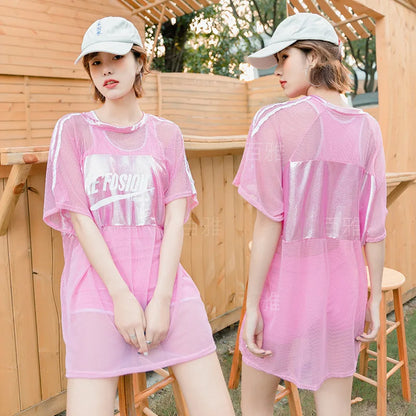 Korean Bikini Sets Women Vacation 3 Pieces Summer Popular New Fashion Beachwear Chic Slim Sexy Swimsuits High Waist Soft Ladies