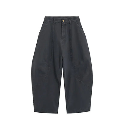 American Retro Simple Silhouette Knife Edge Pants Loose Fashionable Casual Wide Leg Workwear Trousers for Men And Women